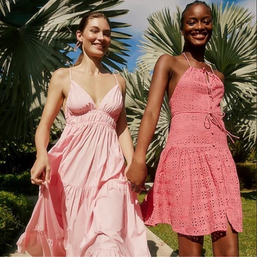 - NWT JCrew Pink Eyelet Anguilla Mini Halter Dress Size 4 - Picture 4 of 11